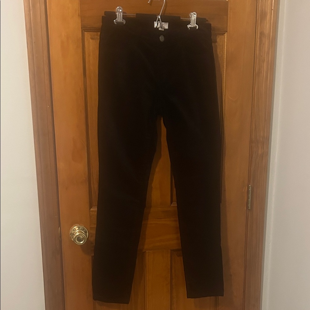 Loft Black Velvet Modern Skinny Pants